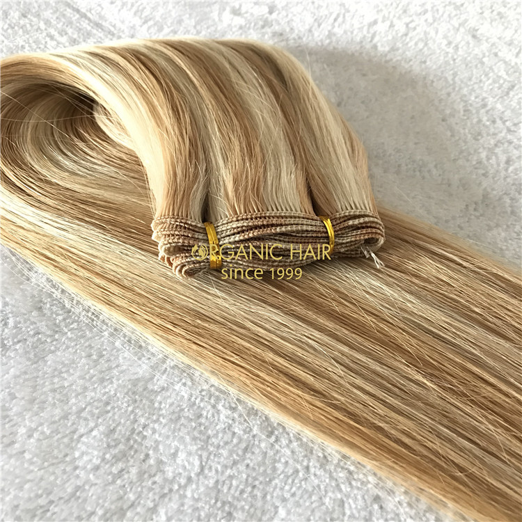 Human customized hand tied wefts Balayage #20/60 color X192